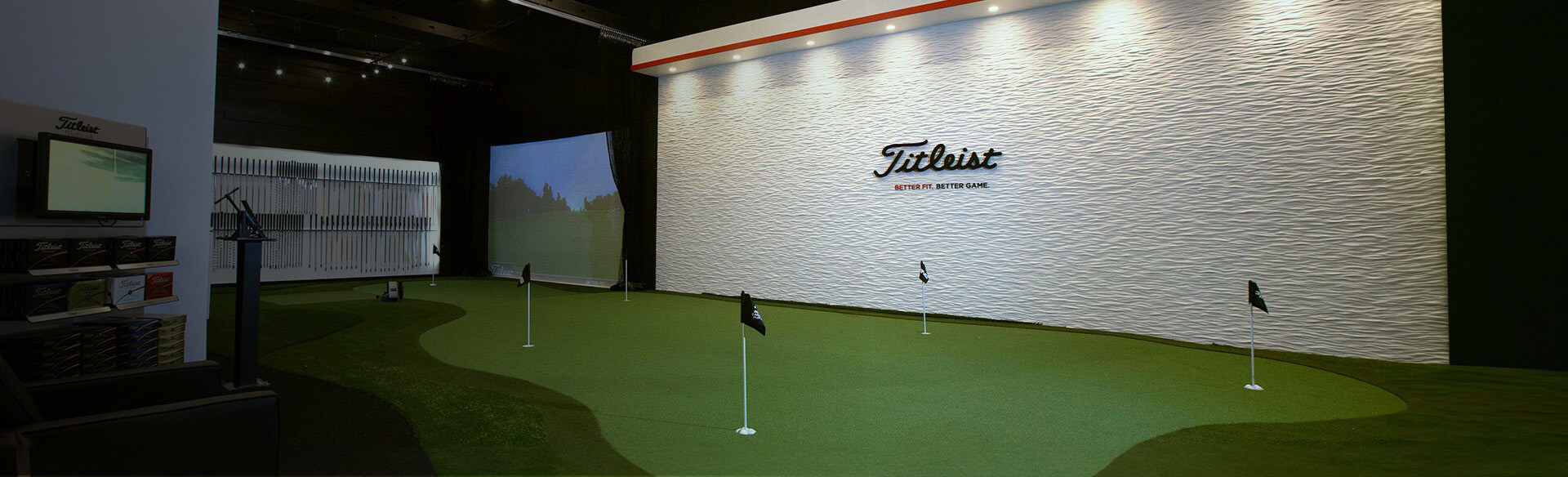 practice putting green in retail store